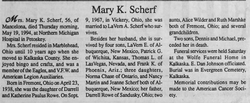 Mary Kathryn <I>Rowe</I> Scherf 