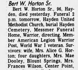 Bert Washington Horton Sr.