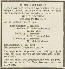 Maria <I>de Broekert</I> Broerse 