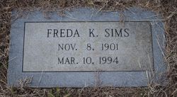 Freda Ila <I>Kessinger</I> Sims 