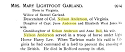 Mary Lightfoot <I>Anderson</I> Garland 