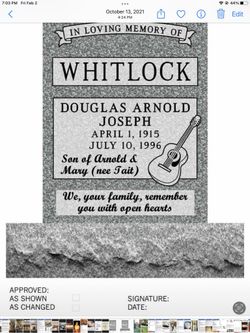 Douglas Arnold Joseph Whitlock 