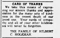 Hilbert Cleveland Holeman 