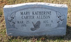 Mary Katherine <I>Carter</I> Allison 