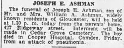 Joseph Edward Ashman 