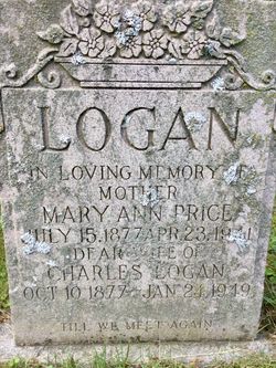 Mary Ann <I>Price</I> Logan 