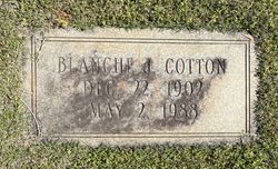 Blanche Jeanette <I>Riggins</I> Cotton 