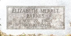 Georgia Elizabeth <I>Merret</I> Barnes 