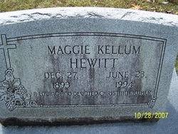 Maggie Kellum Hewitt (1893-1994): homenaje de Find a Grave