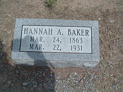  Hannah A <I>Crader</I> Baker