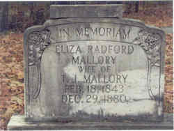  Eliza Pryor <I>Radford</I> Mallory