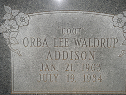  Orba Lee <I>Waldrup</I> Addison