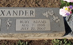  Ruby Alene <I>Adams</I> Alexander
