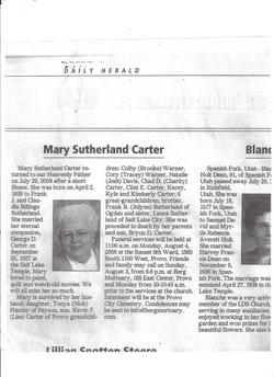  Mary <I>Sutherland</I> Carter