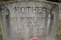  Mary Bertie <I>Simmons</I> Ash