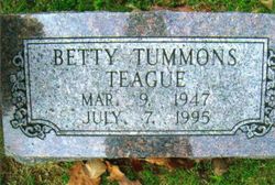 Betty Tummons Teague (1947-1995)