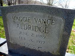  Margaret Arizona “Maggie” <I>Vance</I> Aldridge