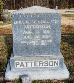  Emma Alice <I>McAllister</I> Patterson