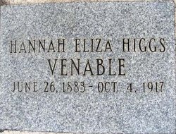  Hannah Eliza <I>Higgs</I> Venable