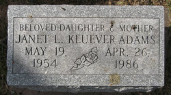  Janet L. <I>Kluever</I> Adams
