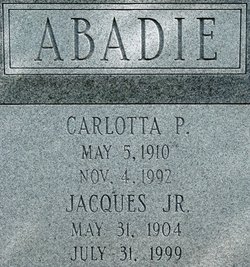  Carlotta Elise <I>Pardee</I> Abadie