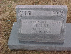  Sarah E <I>Lester</I> Brandt