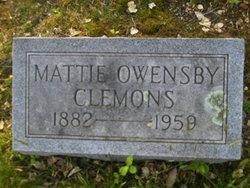 Mattie Owensby Clemons (1882-1959)