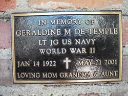 LTJG Geraldine Madeline <I>Yost</I> De Temple