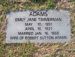  Emily Jane <I>Timmerman</I> Adams