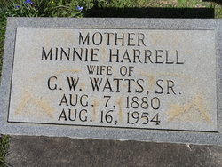  Minnie <I>Harrell</I> Watts
