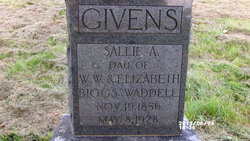  Sallie A. <I>Waddell</I> Givens