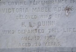  Victoria Mabel <I>Adams</I> Quinn