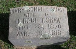  Mary <I>Bonner</I> Shaw