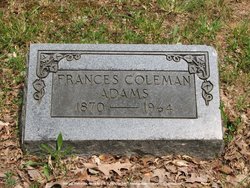  Frances <I>Coleman</I> Adams