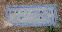 Dorothy Anne Lemley Haines (1921-2015)