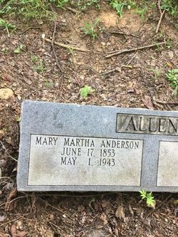  Mary Martha <I>Anderson</I> Allen