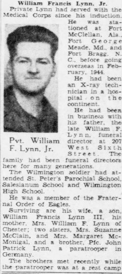 Pvt William Francis Lynn Jr.