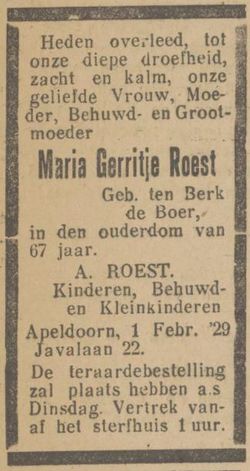 Goede Maria Gerritje ten Berk de Boer Roest (1861-1929) - Find A Grave QB-96