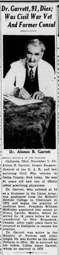 Hon. Alonzo Beemer “Dr. Garrett” Garrett