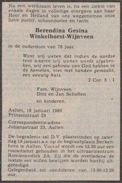 Berendina Gesina <I>Wijnveen</I> Winkelhorst